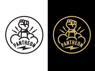 Pantheon circle fist logo vector