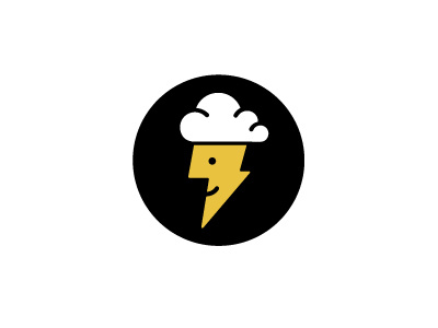 Zeus cloud man friends from above icon lightning logo love