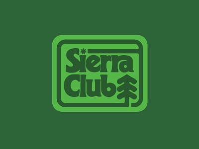 Sierra Club badge patch typography