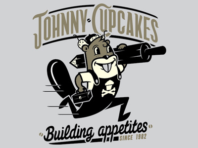 Johnny Cupcakes animals beavers illustrations typography vector