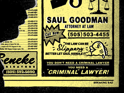 Saulgoodman Dribbble breaking bad illustration poster typography