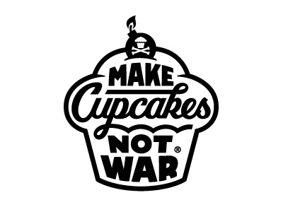 Make Cupcakes Not War johnny cupcakes logo script typography