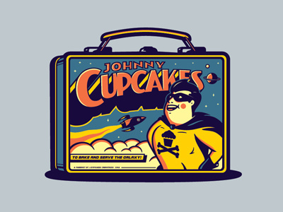 Lunchbox illustration johnny cupcakes lunchbox super hero