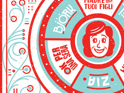 Spin ze wheel electronics face illustration swashes typography