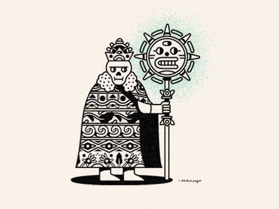 The Sun King illustration kate upton lines shapes skulls