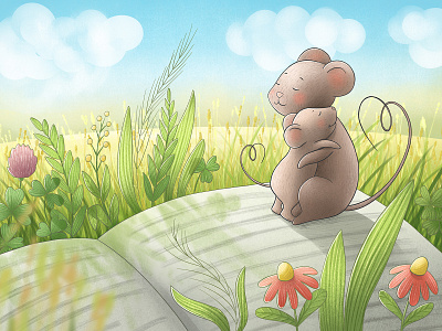 Illustration for "The Love Book" animal book cartoon children children illustration childrens book farm flower illustration mouse nature