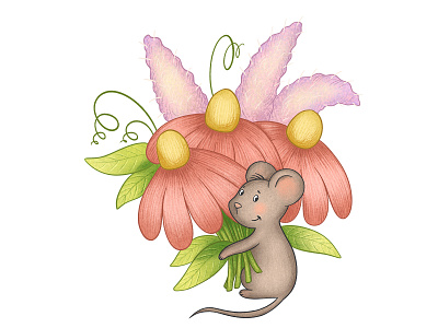 Illustration for "The Love Book" animal cartoon children children illustration childrens book farm illustration mouse