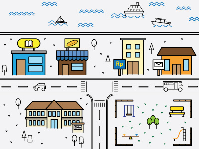 Simple City Map by Tri Noviantika A. on Dribbble