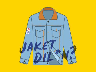 The Jacket blue denim design graphic design jacket jeans yellow
