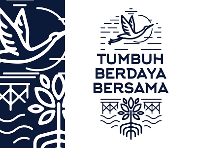 Typography Illustration for Merchandise Design bontang borneo egret illustration kalimantan mangrove merchandise merchandise design shirt design typography