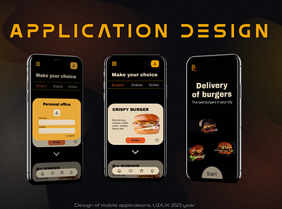 Burger delivery mobile application design app appdesign design designer figma modiledesign ui ux