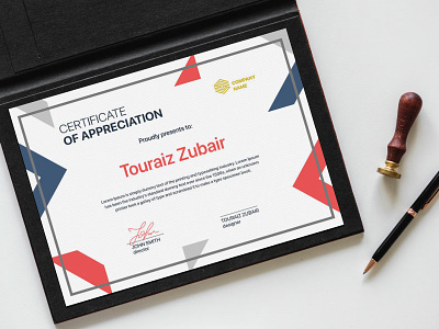 Certificate by touraizzubair brand design branding certificate certificate design design illustration vector
