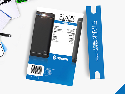 STARK Tablet - Back/Side Box-Design Presentation art blue box design cover design packaging packaging design print stark tablet