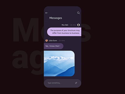 Messages | Daily UI app dark darkmode inbox ios sketch ui uidesign