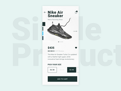 Single Product | Daily UI app dailyui ios product shoe singleproduct sketch sneaker ui uidesign