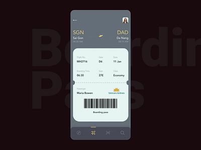 Boarding App | Daily UI app boardingpass flight ios sketch ui uidesign