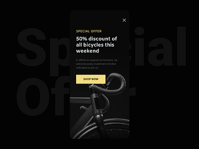 Special Offer | Daily UI app bicycle daily dailyui dark darkmode ios offer sketch special special offer ui uidesign