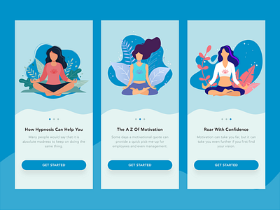Meditation Walkthroughs app clean design illustration ios onboard sketch ui uidesign walkthrough