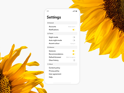 Settings App - Daily UI 007