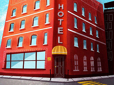 Hotel art brooklyn concept environment hotel illustration lights