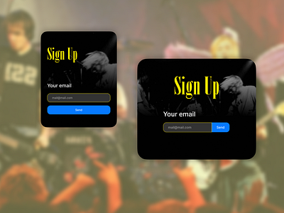 Nirvana Concert Sign Up Modal Window Concept. DailyUI Day 1 dailyui design typography ui ux web