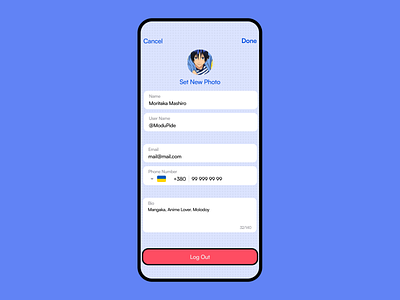 Anime App User Profile. Daily Ui Challenge Day 6 anime dailyui design mobile app profile style ui user profile ux