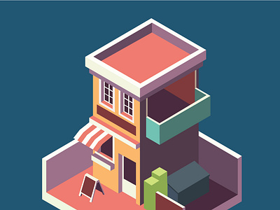 Isometric House/Small Store 3d building graphic design house illustration isometric store
