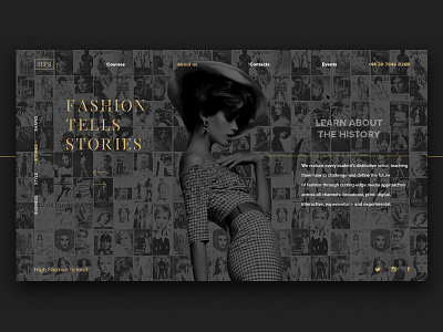 Fashion tells stories dark fashion gold ui ux web
