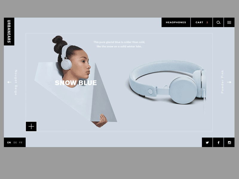 Headphones catalogue animation blue catalog catalogue headphones ui ux