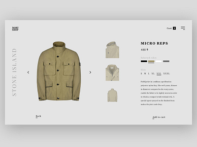 Card product (Nort Shop) bag card clean e commerce grey hype product ui ux website