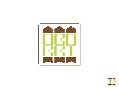 Oborri bar brand design font garden identity. green logo oborri typography