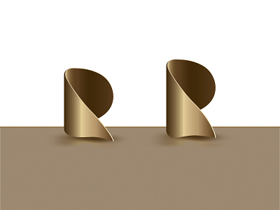 R art brand concept design fold identity logo minimal rovari wood