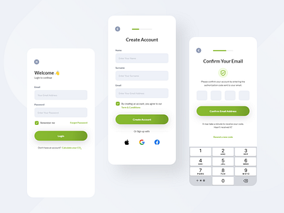 Log in & Sign up app carbon design footprint login mobile signin signup ui uidesign