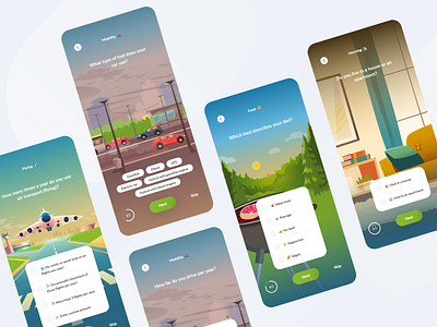 Carbon Footprint onboarding app carbon design footprint mobile onboarding ui