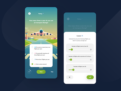 Onboarding custom amount amount app carbon choose custom design dialog footprint mobile modal ui