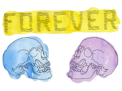 Forever Skulls illustration skulls watercolor
