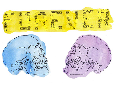 Forever Skulls illustration skulls watercolor