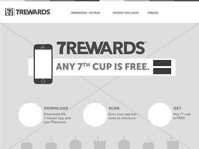 7-11 7Rewards Microsite Wires microsite process responsive wireframes wires