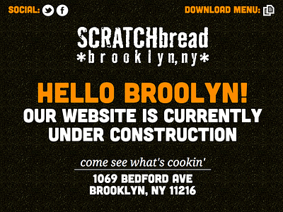 SCRATCHbread Landing Page design texture type web design webdesign