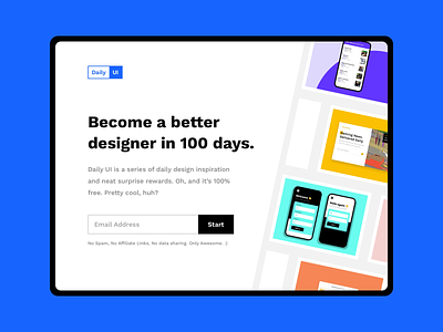Daily UI 100 :: Daily UI Landing Page 100 daily ui daily ui 100 day 100 landing page sign up ui
