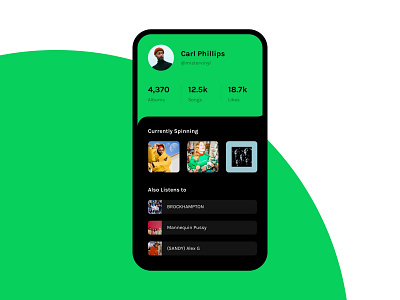 Daily UI 006 :: User Profile 006 daily ui 006 dailyui day 006 profile profile page spotify ui user profile