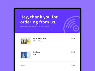 Daily UI 017 :: Email Receipt 017 daily ui daily ui 017 day 017 email email receipt minimal minimalist receipt records ui