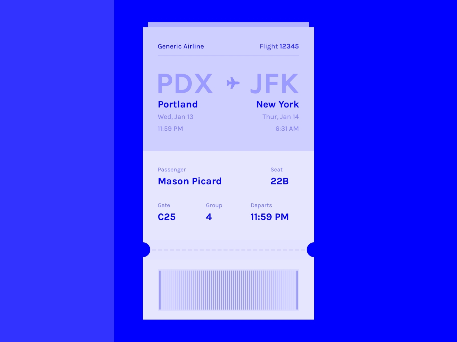 Daily Ui 024 Boarding Pass By Maddy Russell On Dribbble