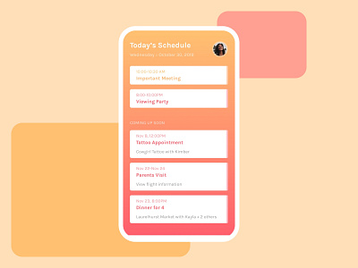 Daily UI 038 :: Calendar 038 calendar daily ui daily ui 038 day 038 gradient schedule ui