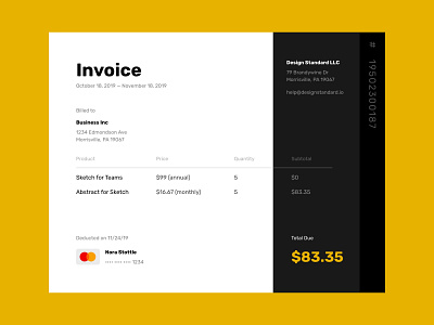 Daily UI 046 :: Invoice