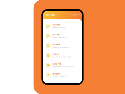 Daily UI 079 :: Itinerary 079 daily ui daily ui 079 day 079 gradient itinerary ui