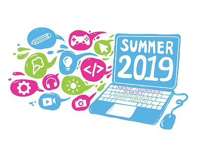 Summer 2019 branding coding color computer camp illustration kids camp procreate summer summer camp