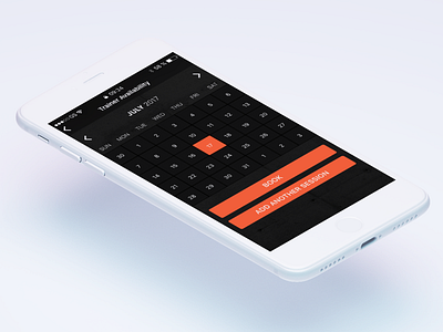 Calendar Mockup app application calendar date day fitness ios iphone month orange picker year