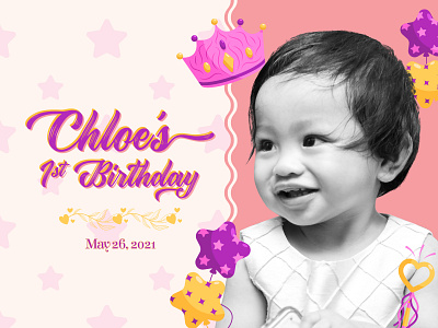 Chloe's Birthday Album Cover album cover banner design graphic design illustration