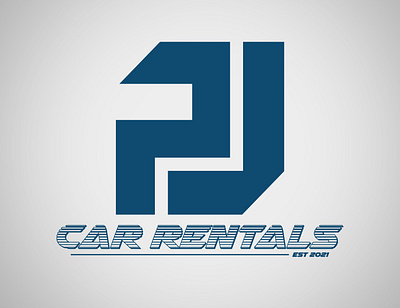 PJ Car Rentals Logo branding design graphic design illustration logo minimalist typography vector